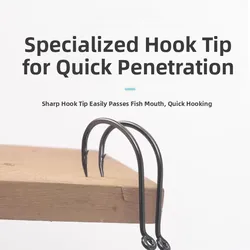 Juego de anzuelos de pesca KEARMMING con boca doblada y mango duradero para anzuelos de pesca resistentes a la corrosión para barcos y mar