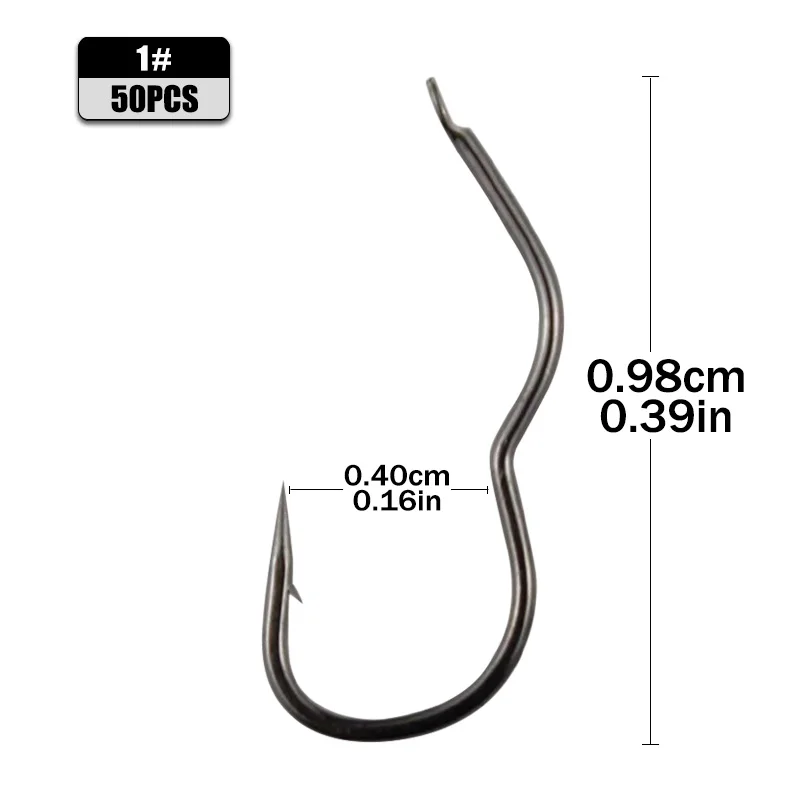 Anzuelos con púas acero carbono negro – Agarre seguro para pesca - imagen 5