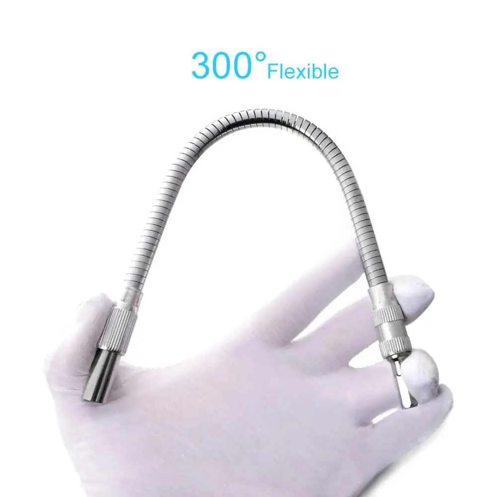 Destornillador de extensión de 1/4\" con portapuntas de eje flexible y enlace de conexión para extensión de destornillador electrónico - imagen 4