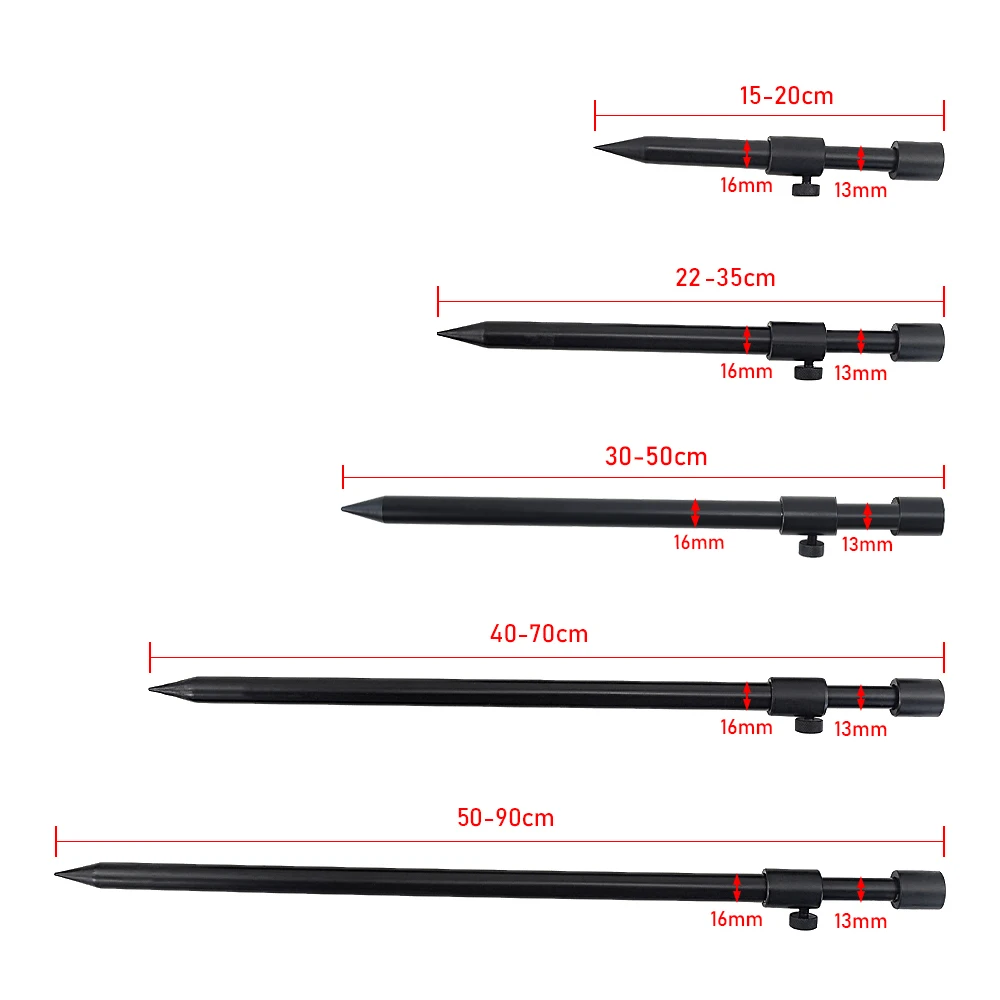 Banco de pesca de carpa – 2 varillas aluminio negro 16mm - imagen 4