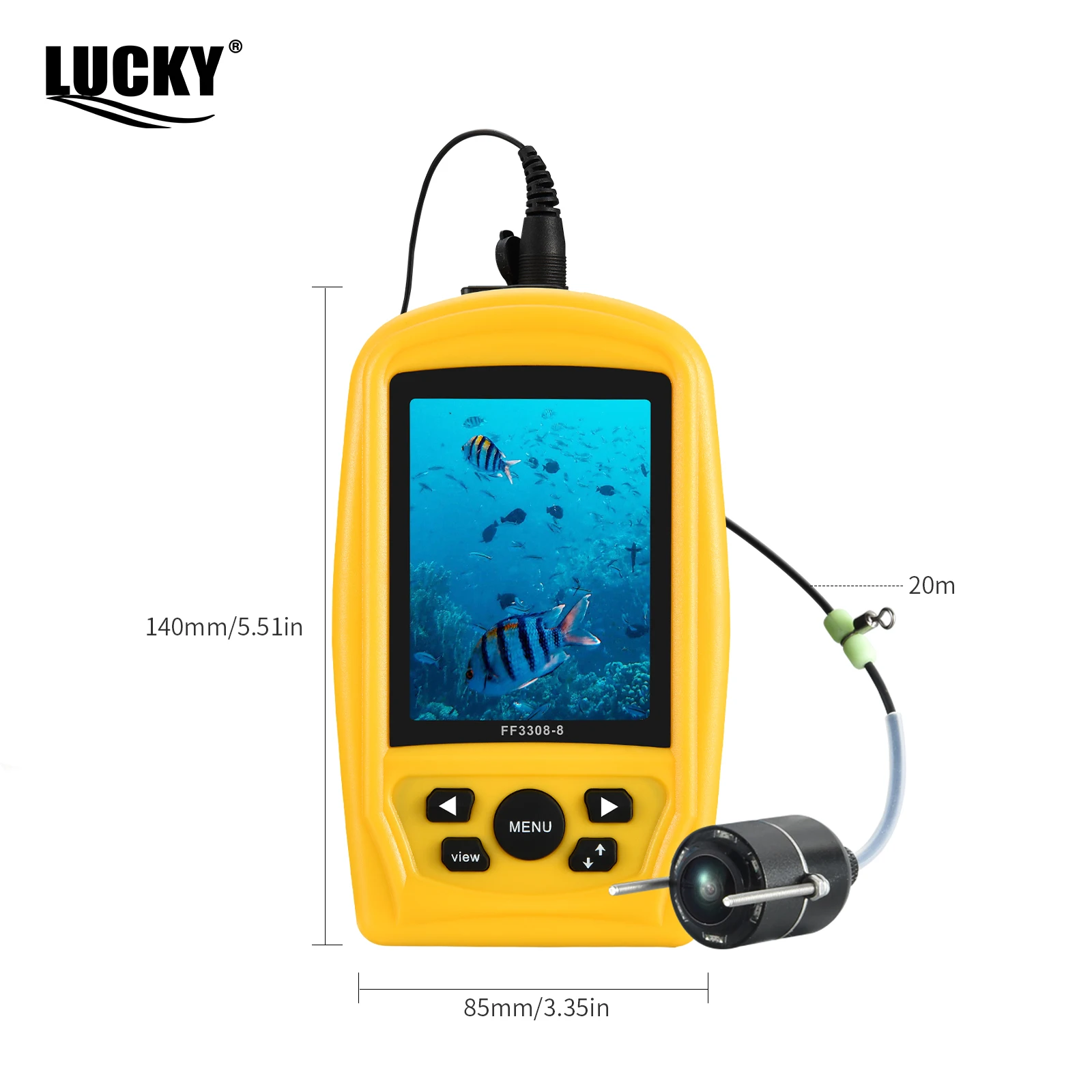 LUCKY-cámara de pesca submarina con buscador de peces, cámara de visión nocturna para pesca en hielo, Monitor LCD de 4,3 ", cámara de vídeo deportiva subacuática - imagen 2