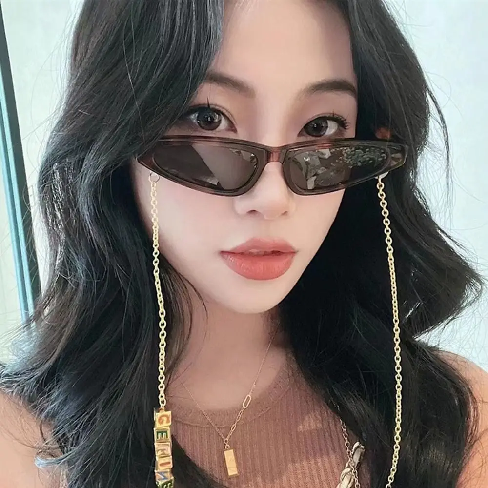 Gafas de sol tipo ojo de gato con montura pequeña para mujer, lentes de sol triangulares con protección UV para disparar en la calle, estilo Hip-Hop - imagen 5