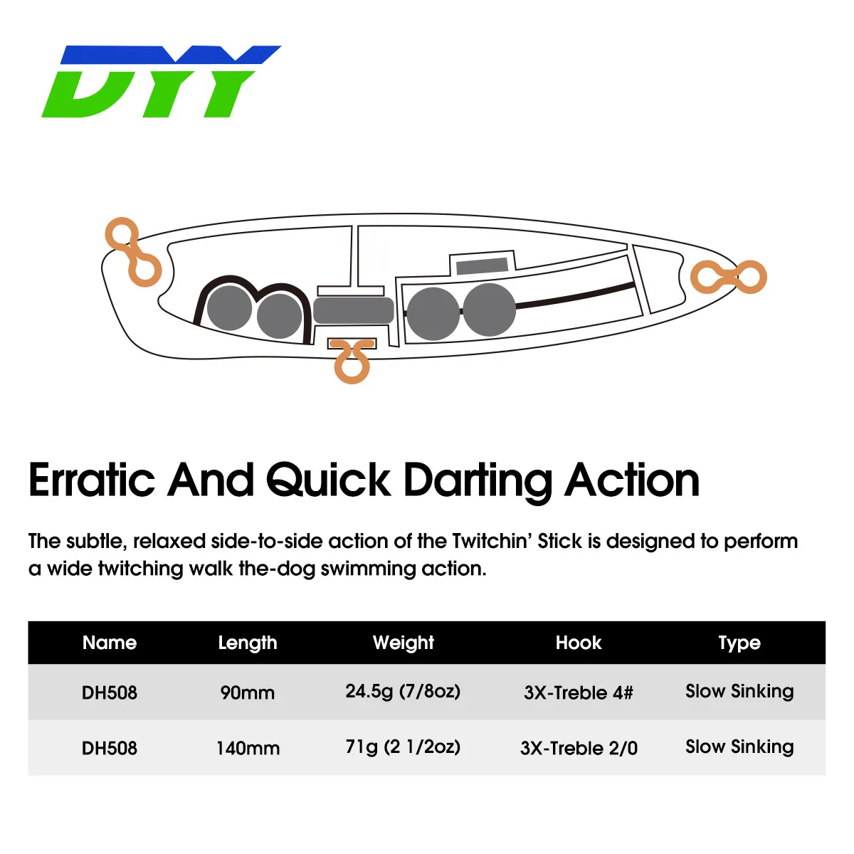 DYY-señuelo de pesca de hundimiento lento, 9cm, 24,5g, 14cm, 71g, lápiz, dardo, andador, perro, cebo duro Artificial para lubina - imagen 3