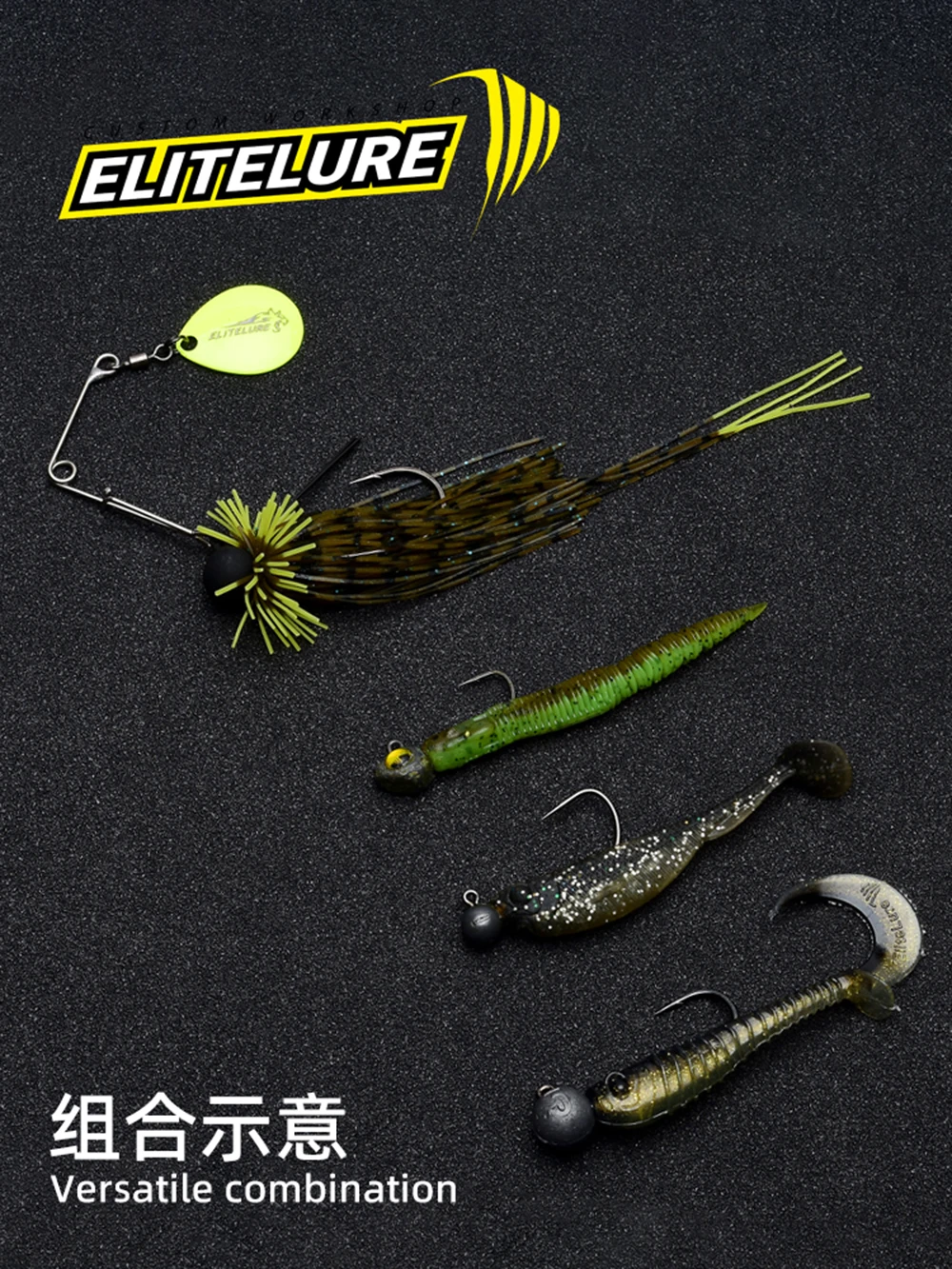 3 uds ELITELURE Mustang hoja de Metal cebo giratorio Swimbait Wobblers Spinnerbait aparejos para lubina y Lucio accesorios de pesca - imagen 5