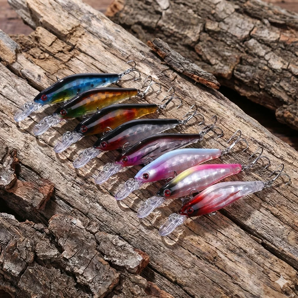 Señuelo Minnow Crankbait Wobbler labio largo para lubina y lucio