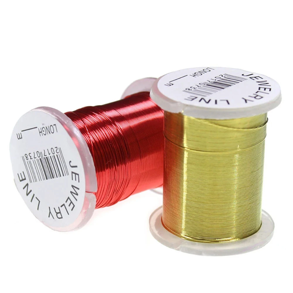 WIFREO-10 carretes de alambre para atado de moscas, accesorio de Metal para atar larvas, cuerpo segmentado, 0,3mm - imagen 5