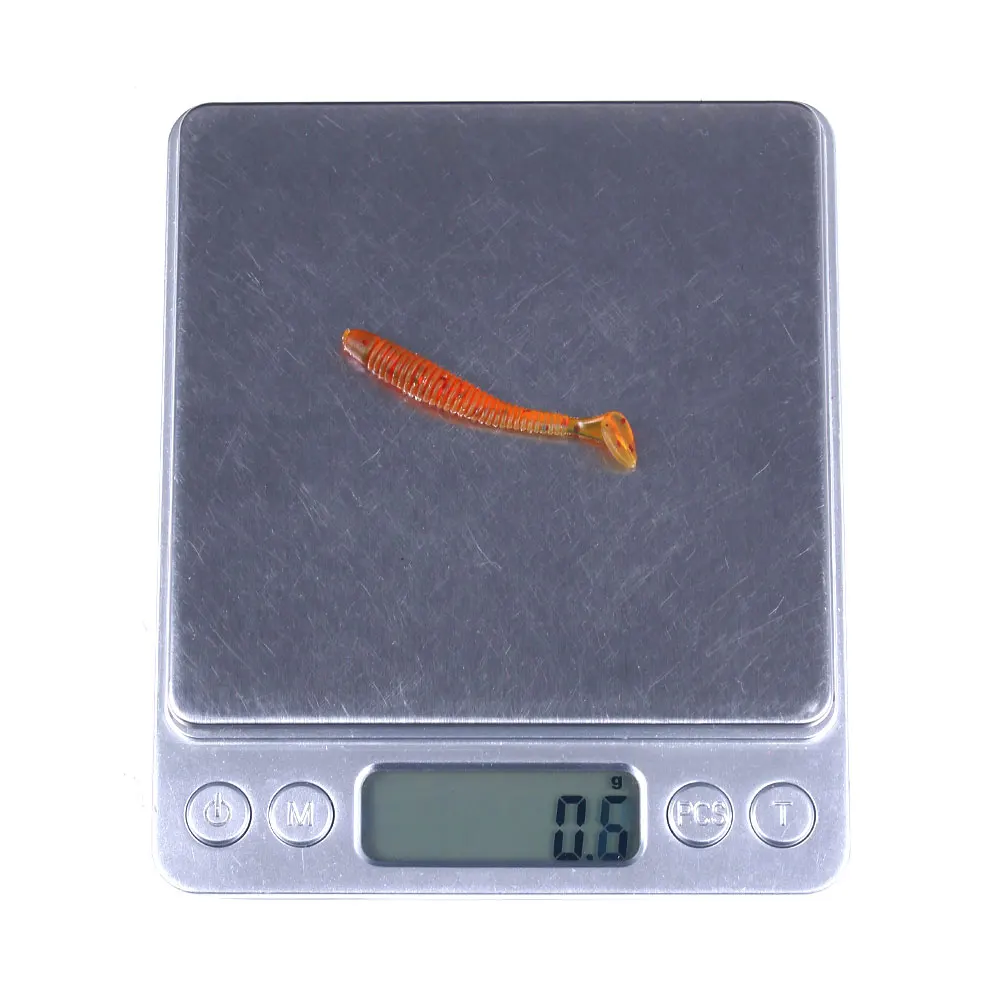 Hengjia 50 unids/lote 4,5 CM pequeño gusano suave Swimbait cola en T cebo de silicona Wobbler aparejos de pesca para carpa lubina Pike - imagen 5