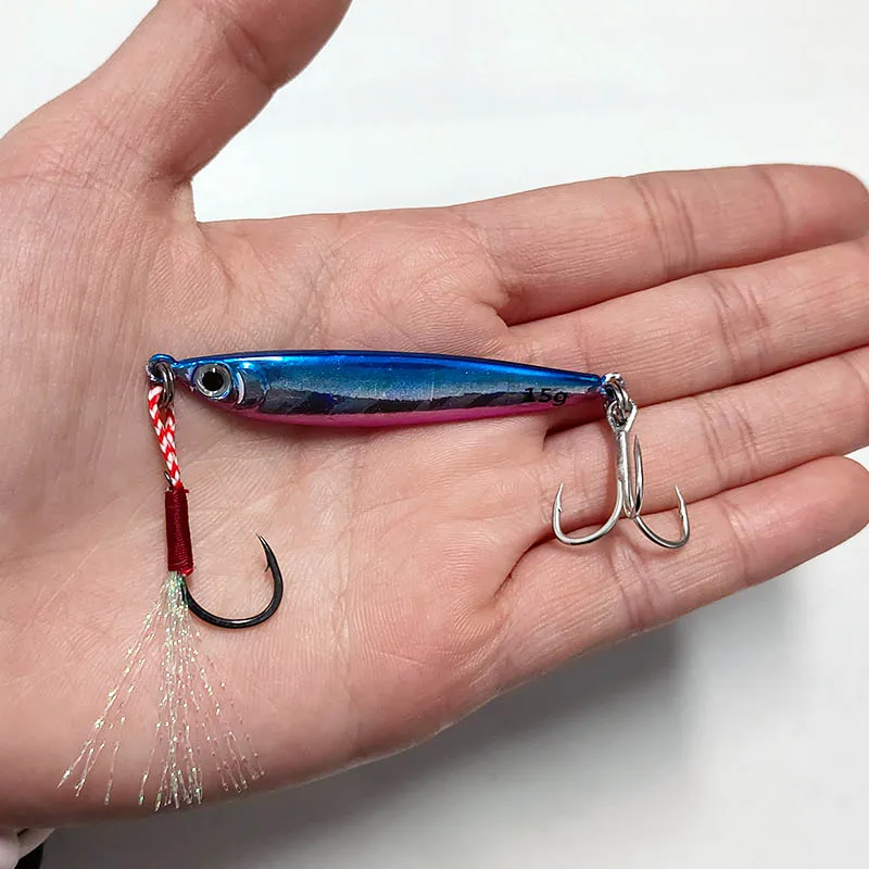 Señuelo de pesca con plantilla de Metal en forma de S, cebo duro para curricán, aparejos de pesca de lubina, Jigging de trucha, plantillas de anzuelo sin asistencia, 15g, 5,5 cm, 1 ud. - imagen 3