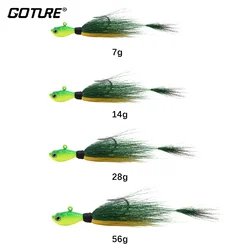 Goture Bucktail Jig – Plumas y pelo de ciervo con ojos 3D para jigging