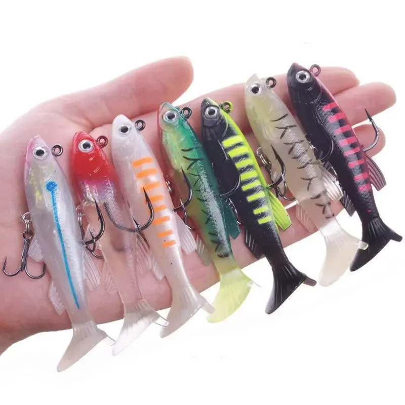 Señuelo de Pesca de silicona, 7,5 cm, 11,5g, plantilla de cebo duro y suave, cuchara Wobblers, cebos de goma artificiales para aparejos de trucha y lubina, 1 ud. - imagen 2