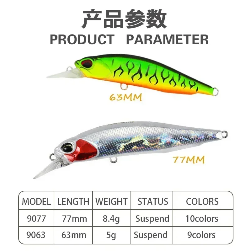 5g 8,4g señuelo de pesca Minnow Wobbler señuelo Rozante suspensión Jerkbait Swimbait cebo duro Artificial Culter Alburnus cebo - imagen 2