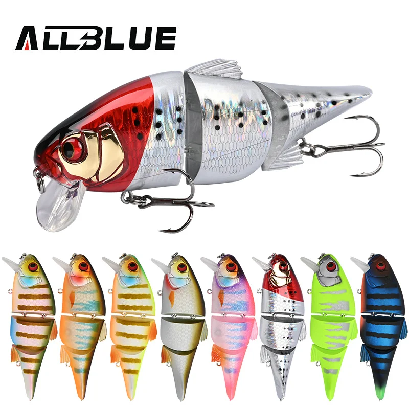 ALLBLUE-señuelo de pesca articulado, 115MM, 28,5G, Swimbait flotante, Crankbaits sin labios, Wobbler, pececillo, cebo duro Artificial, aparejos de Lucio - imagen 3