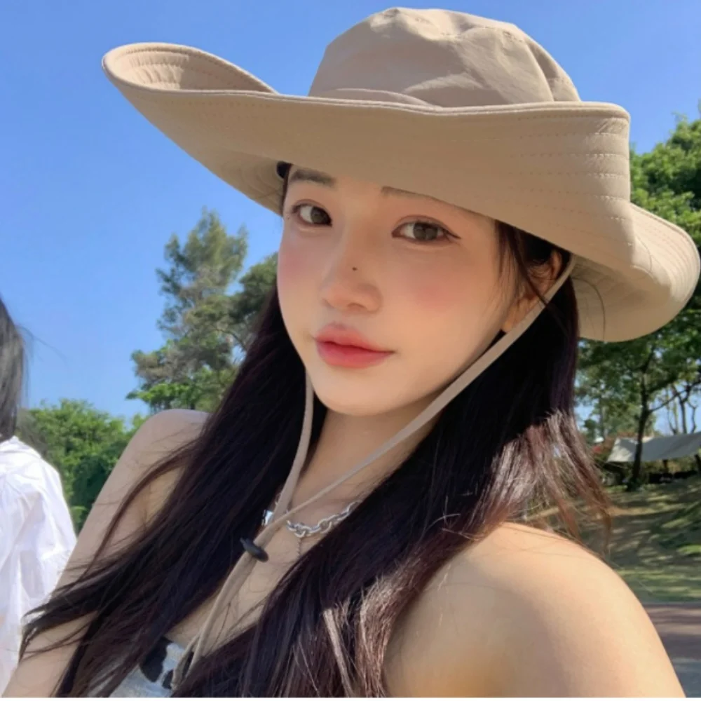 Sombrero de vaquero occidental para mujer, protector solar, parasol para exteriores, turismo, Camping, pescador, tendencia masculina - imagen 2