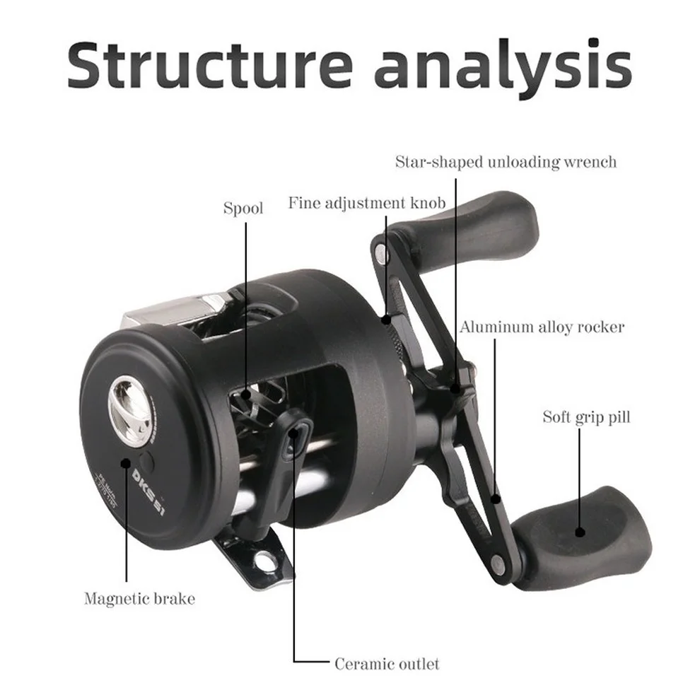 DKS-carrete de pesca 6,2: 1, alta velocidad, Ratio de engranaje, suave y potente, carrete de tambor de Metal para pesca en roca - imagen 4