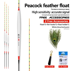 Flotadores verticales de pluma de pavo real para carpa cruciana