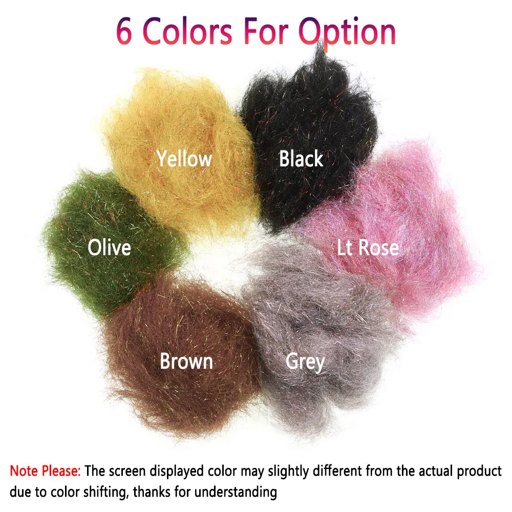 Bimoo 2 g/paquete Ninfa Flash doblaje Material de atado de moscas para Scuds Shrimps Ninfas Throax cuerpo trucha lubina salmón Señuelos de pesca con mosca - imagen 4