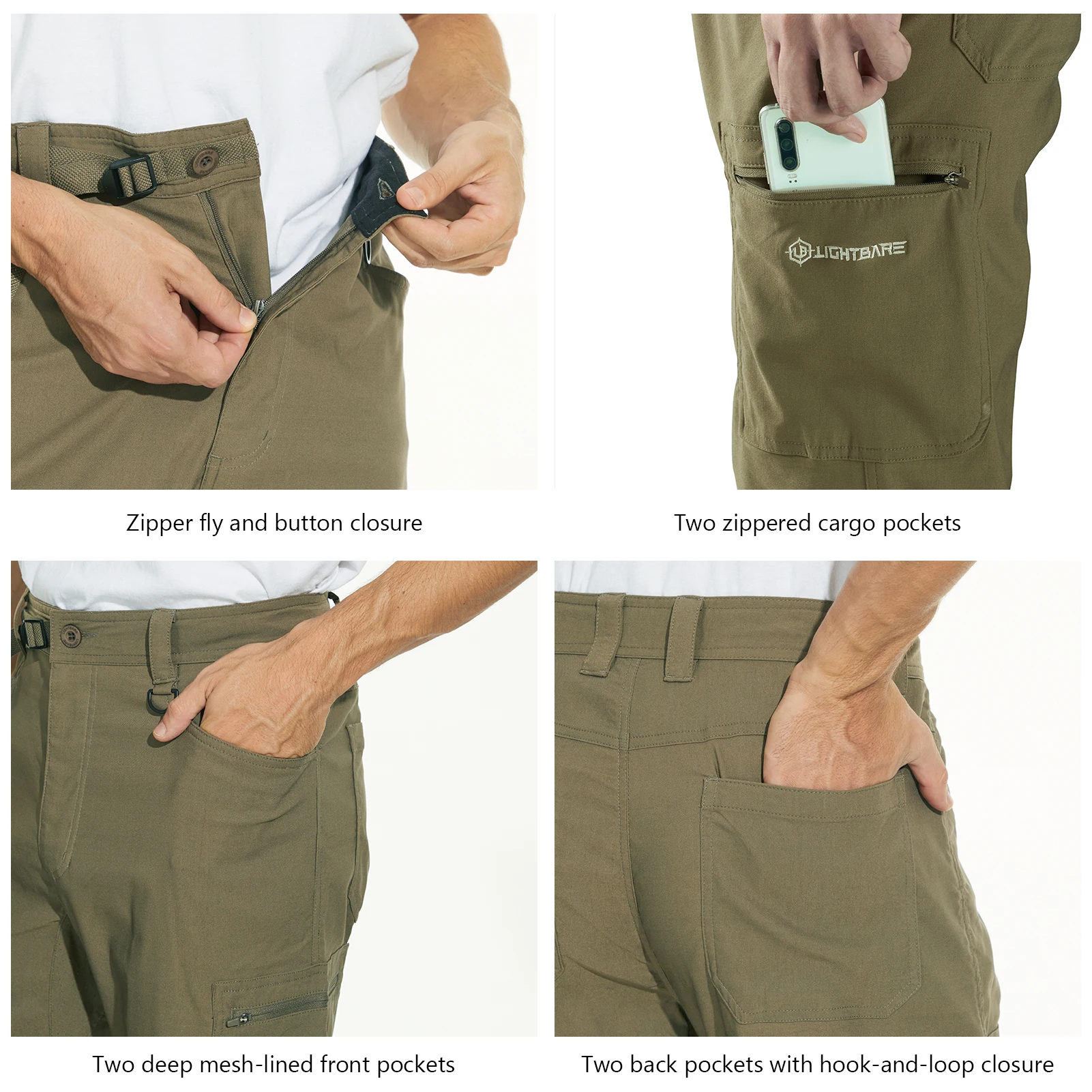 Pantalones Pesca Lightbare – Elásticos, UPF 50+, Resistente al Agua - imagen 5