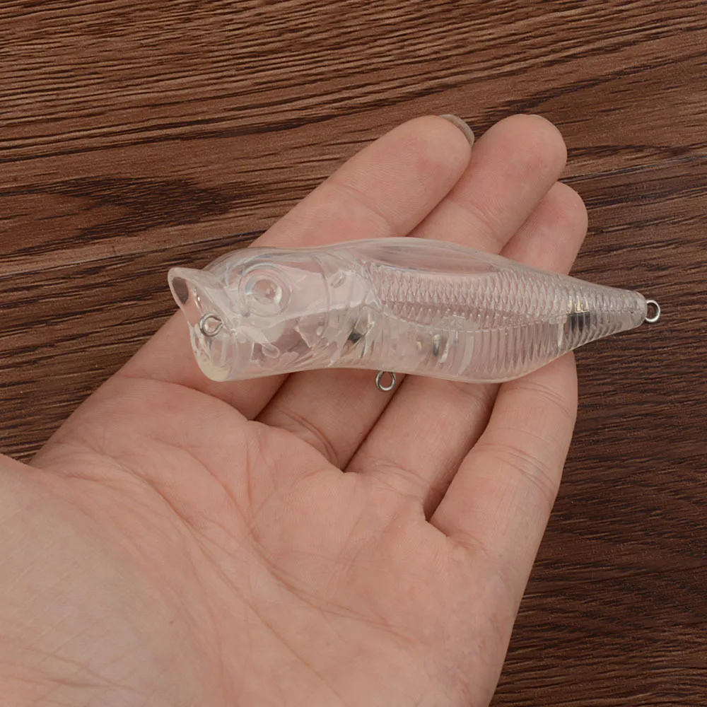 10 Uds. Cebo en blanco sin pintar 9,2 cm 14g sonajero Topwater boca grande Popper Crankbait DIY señuelo de pesca Artificial hecho a mano - imagen 4