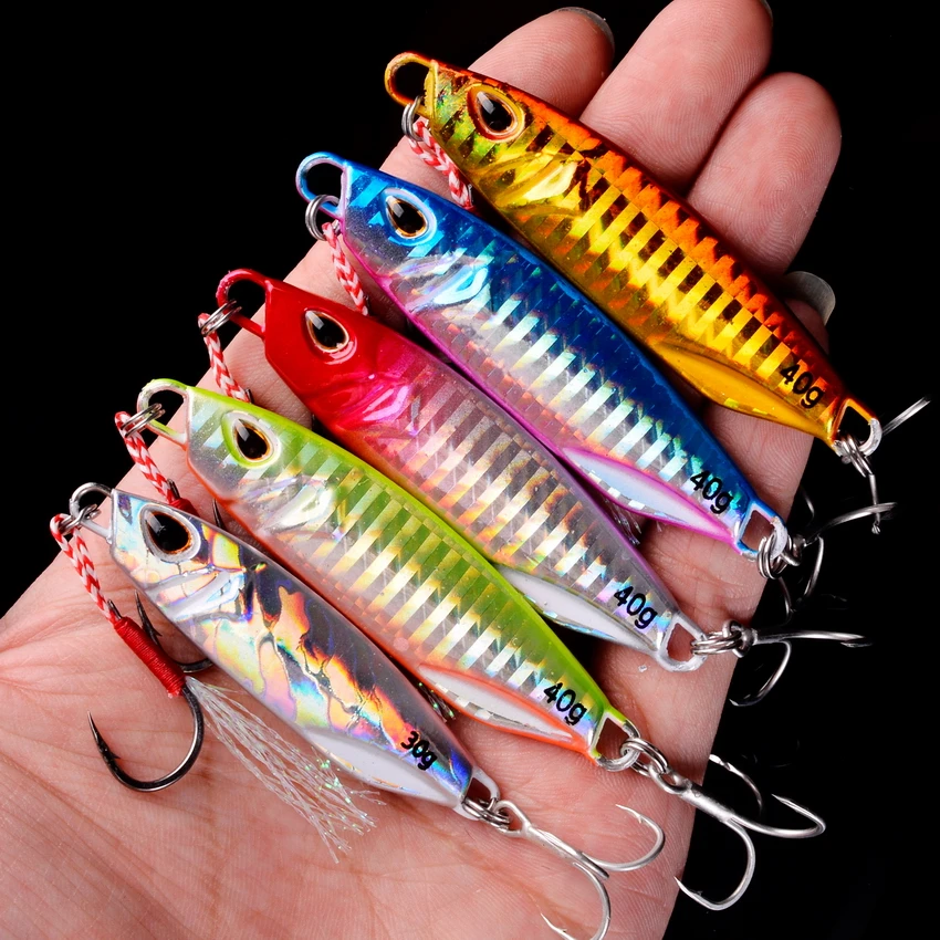 Señuelo de pesca de Metal, cebo de pesca de agua salada, Crankbait, Minnow, accesorios giratorios que se hunden, 10/15/20/30g/40g - imagen 2