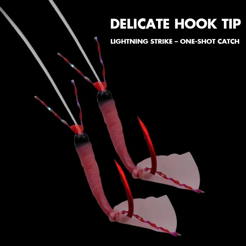 HAYABUSA SS131/132 Original japonés, aparejo de gángel de 5 ganchos, anzuelo de pesca para barco, aparejo de hilo fluorescente, accesorios de pesca - imagen 2