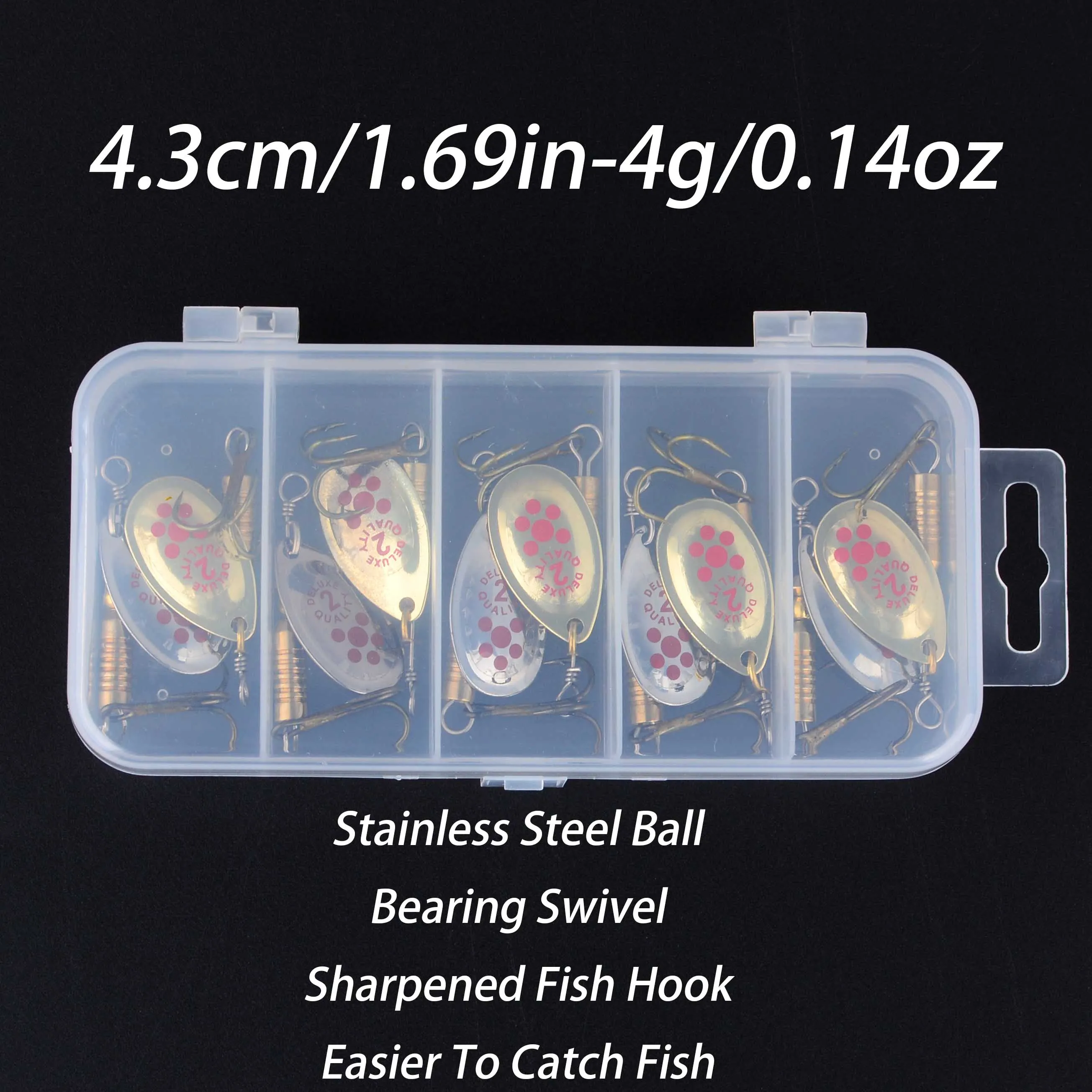 10 unids/caja Spinner Señuelos de Pesca Wobblers CrankBaits Jig oro y plata Metal lentejuelas trucha cuchara Pesca de carpa Pesca - imagen 2