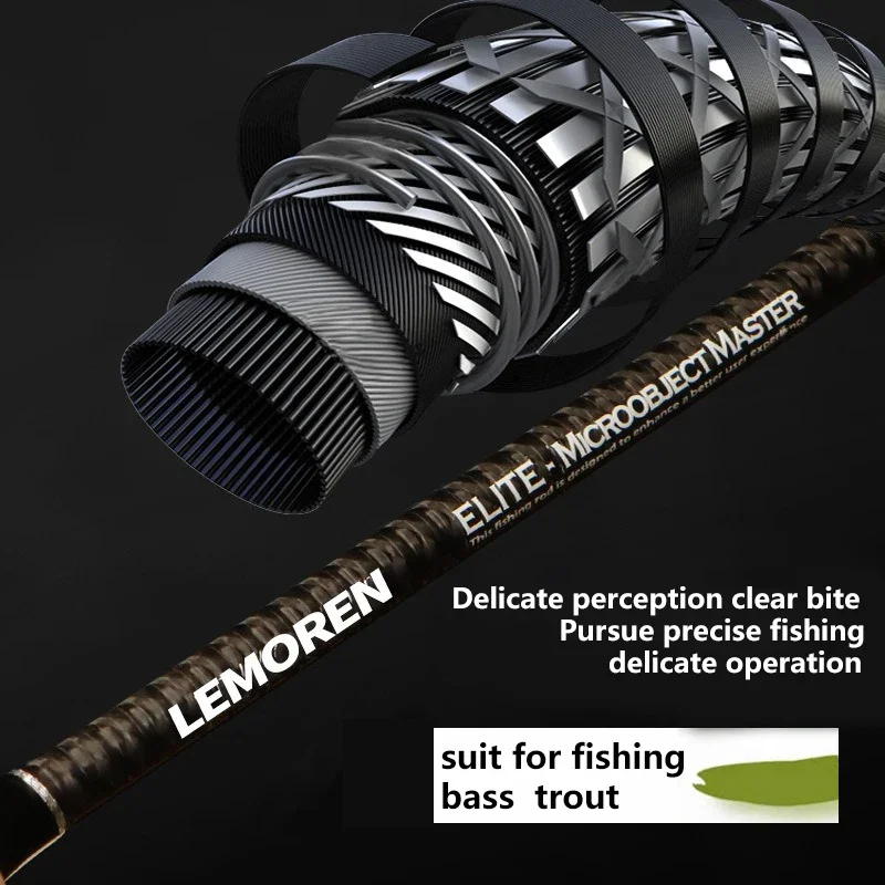 Mavllos ELITE-UL caña giratoria con mosca señuelo 1-6g línea 1-4lb Fuji A Guide 1,6 m XF transmisión de acción rápida caña de pescar de lubina de carbono - imagen 4