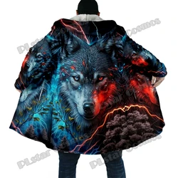 Chaqueta de pesca invierno con capucha 3D lobo – Lana gruesa