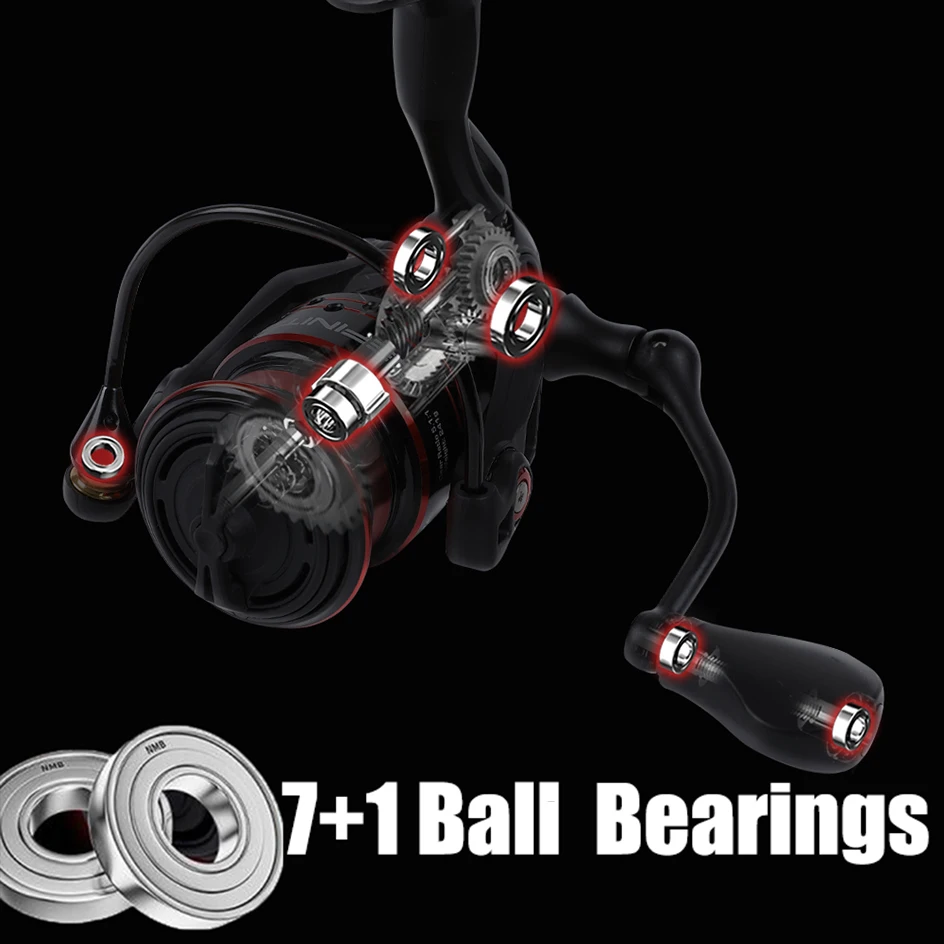 MIFINE-carretes giratorios ultraligeros de carbono con carrete de aluminio de repuesto 5,1: 1, rueda de pesca de fibra de carbono para agua salada y agua dulce - imagen 5