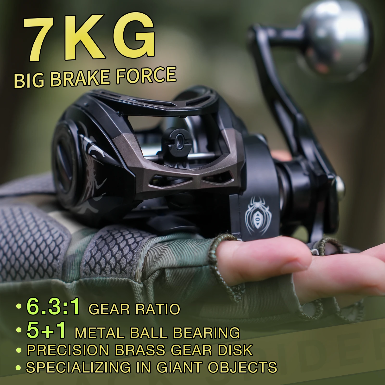 Carrete Baitcaster 6,3:1 para lubina y depredadores salados - imagen 3