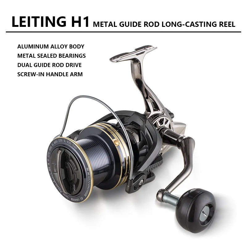 Carrete giratorio de Surf de fundición larga de Metal Mavllos H1, arrastre de 15KG, relación 4:1:1, protección contra la corrosión, carrete de pesca para barco de agua salada - imagen 4