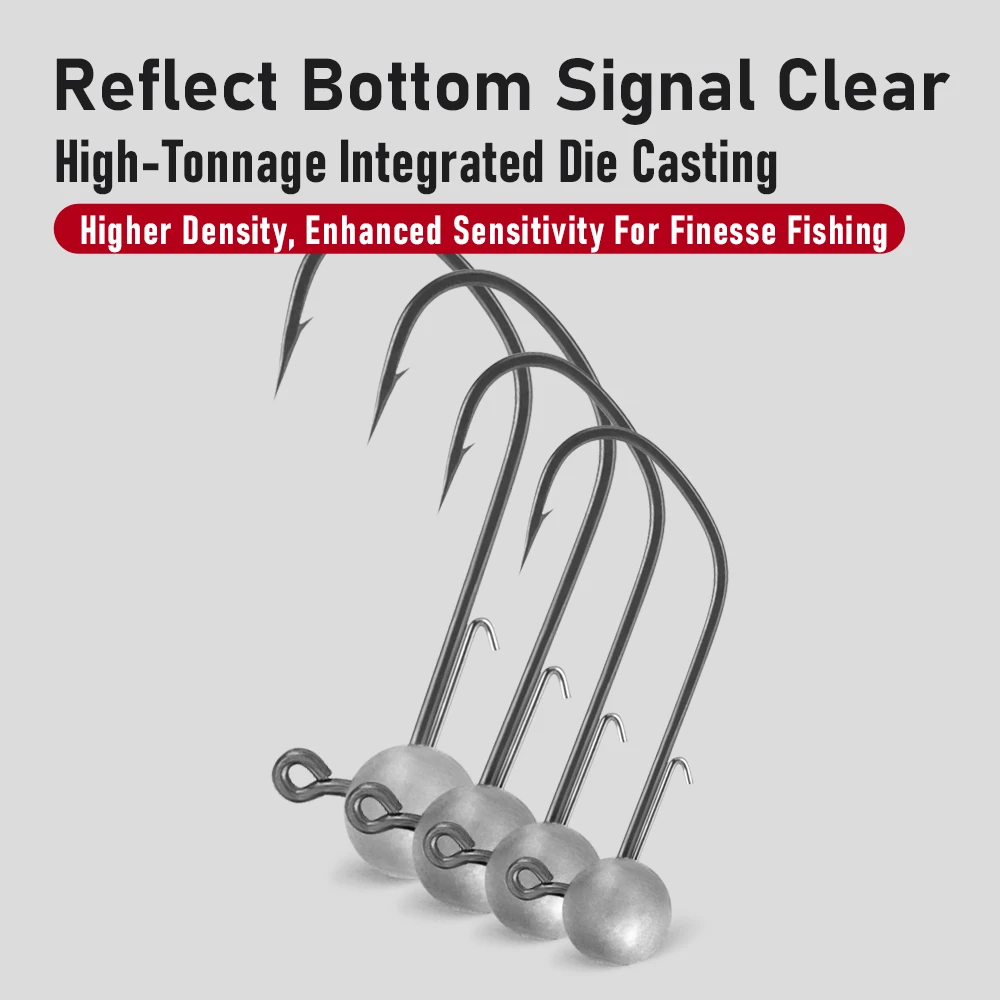 Kingdom 15 Uds anzuelo con cabeza de anzuelo 0,7g 1g 1,2g 1,7g 2,5g 3,5g señuelo tipo anzuelo cebo duro bola de gusano suave anzuelo con cabeza accesorios de pesca - imagen 5