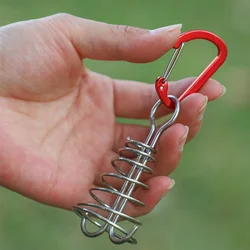 Clavo para cubierta de acampada, hebilla de cuerda fija de acero inoxidable para tienda de campaña, gancho de madera, cuerda de viento de resorte, hebilla de cuerda de pulpo para acampar al aire libre