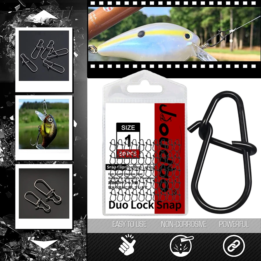 Actualice su equipo de pesca con ganchos de bloqueo de dúo duradero y versátiles para conexiones fáciles y potentes