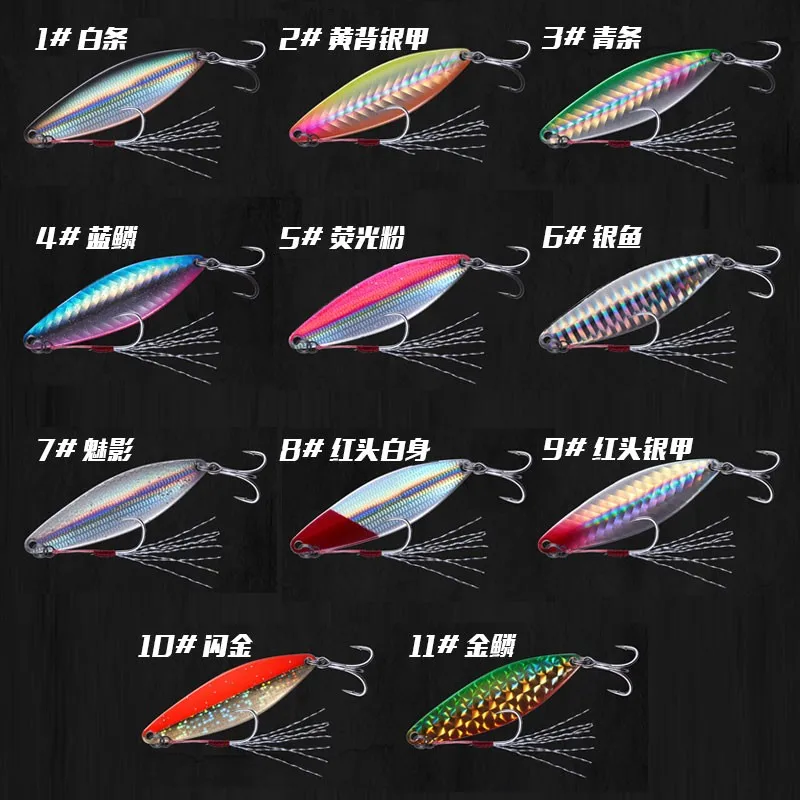 EWE Shansha-señuelo de pesca con plantilla de caída lenta, lentejuelas de Metal VIB, 7/11/14/18/22/28g, capa de natación completa, cebo falso Wobbler Artificial - imagen 5