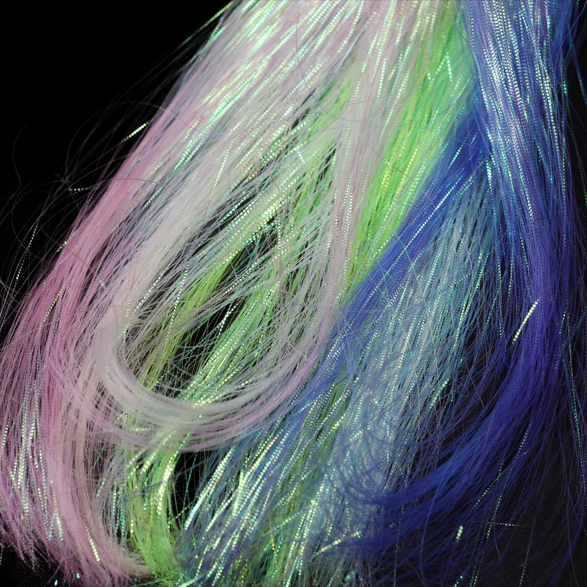 1 paquete de hebras brillantes de 0,2mm, señuelo de pesca de lubina, Material de atado de cola de Ala - imagen 5