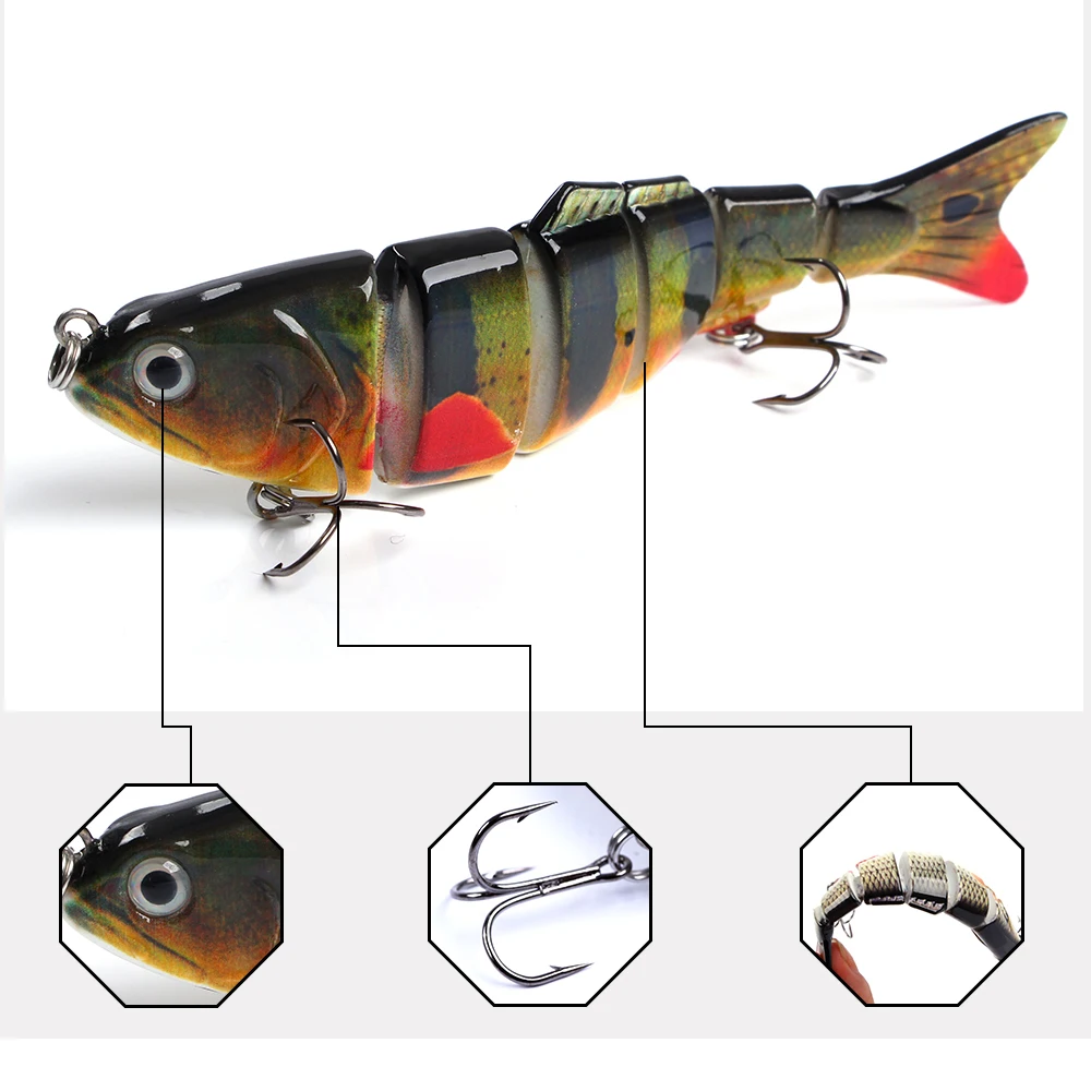 FTK-Señuelos de pesca Wobblers que se hunden, multiarticulados, realistas, para Lucio, Swimbait, Crankbait, pececillo, trucha, lubina, aparejos de cebos de pesca - imagen 4