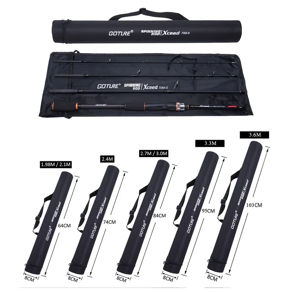 Caña de pescar de viaje Goture Xceed de 4 posiciones con anillo guía Fuji de fibra de carbono 1,98-3,6 M caña de señuelo de fundición giratoria para pesca de carpa - imagen 5