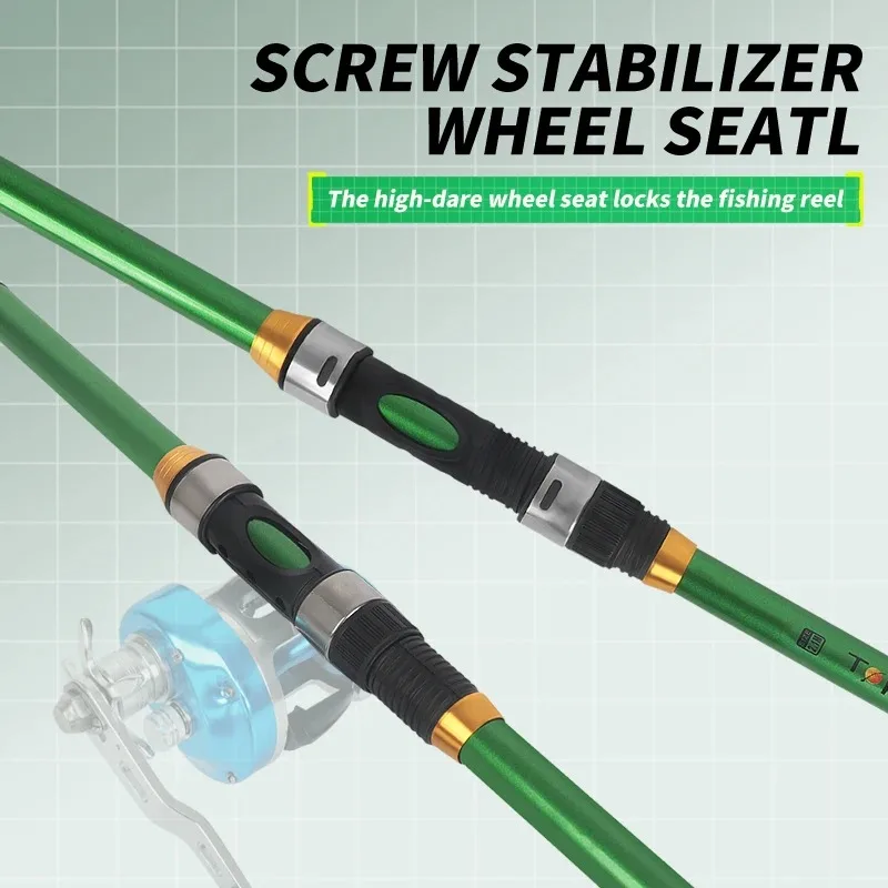 Caña de pescar telescópica de fibra de carbono Frp dura de 2,1 m, equipo de pesca de carpa, caña de pescar extensible portátil para actividades al aire libre - imagen 5