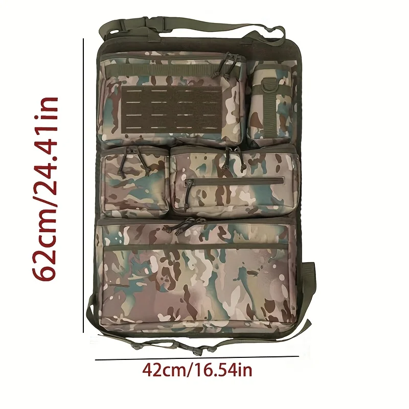 Bolsa de almacenamiento táctica trasera montada en vehículo diseñada para guardar equipos de pesca y cables. Suspendido multifuncional - imagen 3