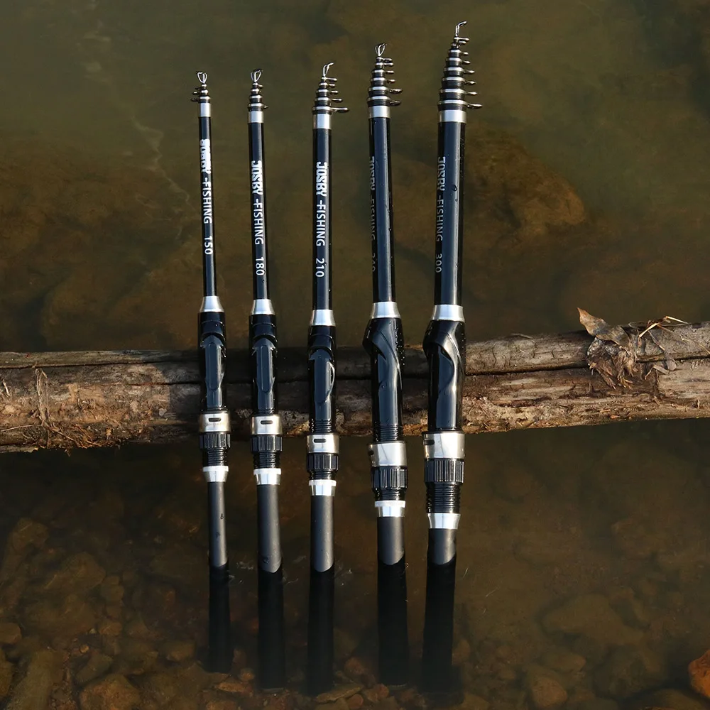 PROXPE-caña de pescar telescópica, alimentador de carpa con mosca giratoria, ultraligero, portátil de viaje, Pole1, 1,5 M, 1,8 M, 2,1 M, 2,4 M, 2,7 M - imagen 4