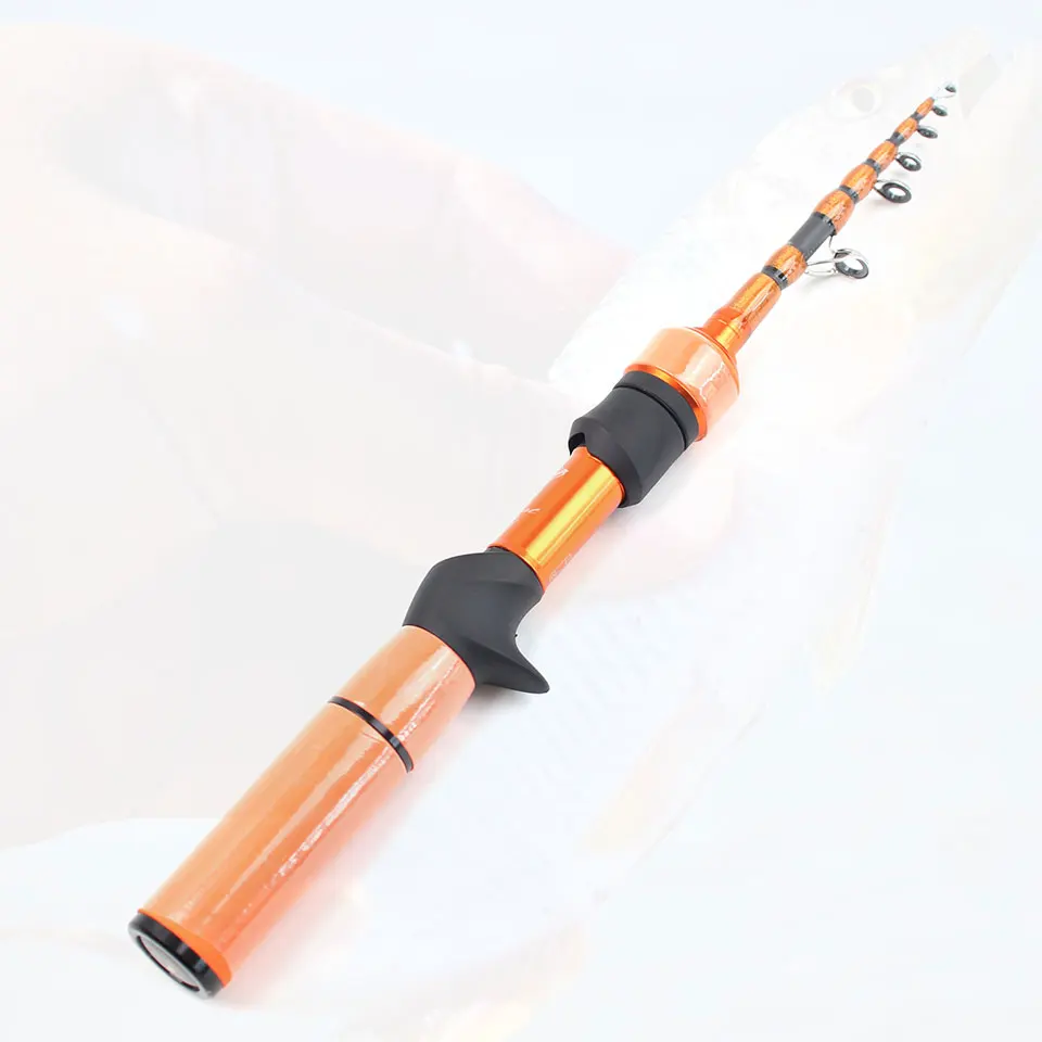 Caña de pescar telescópica portátil de carbono, mini caña de pescar de bolsillo, universal para pesca en movimiento al aire libre en agua dulce y salada - imagen 3