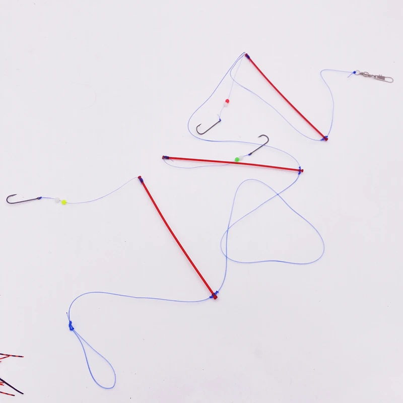 Anzuelos de cuerda para pesca, aparejo de pesca con Sabiki de 3 brazos, equilibrio Pro, aparejo de cebo, 2 paquetes * señuelo de atún - imagen 3