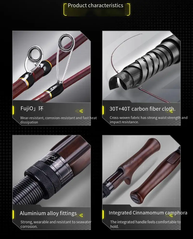 Caña retráctil de fundición/Spinning de 1,5 m, caña de pescar de lubina giratoria y fundida de acción rápida con alto contenido de carbono, caña con mosca para pesca de trucha y ninfa - imagen 3