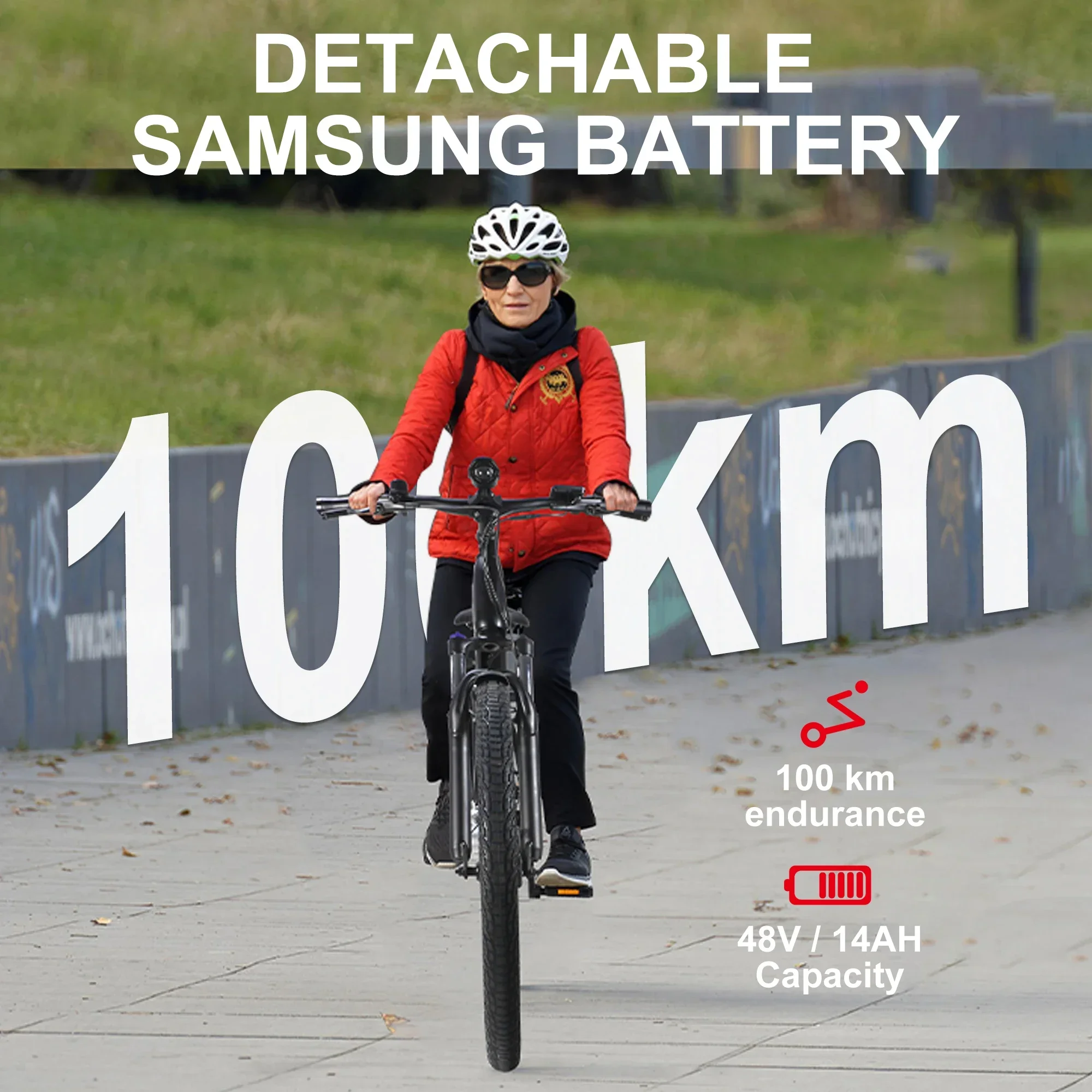 Bicicleta Eléctrica Urbana Miyazaki GC1995 – Motor 350W y batería 48V - imagen 2