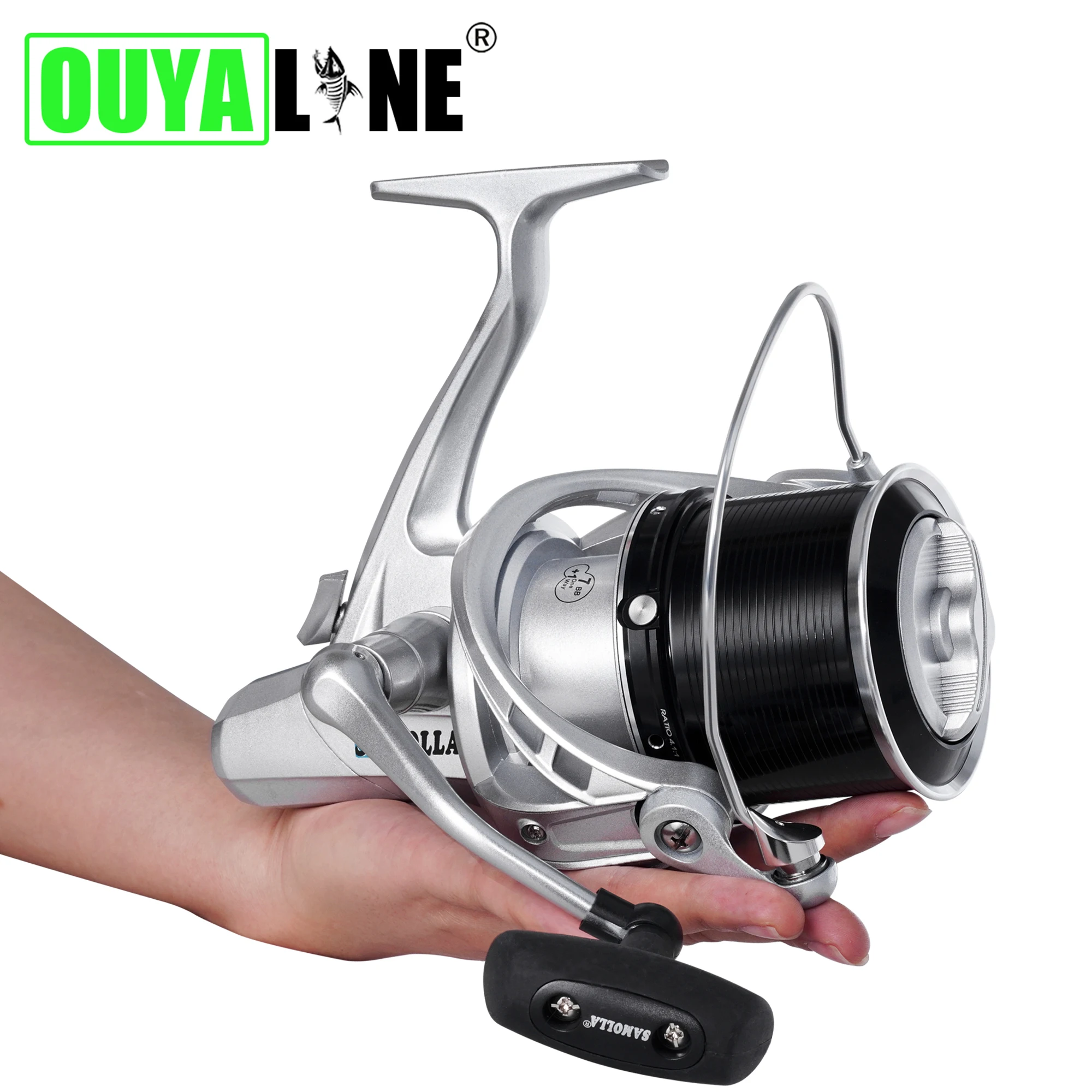 2025 nuevo carrete de Pesca giratorio arrastre fuerte 20kg eje de gusano Pesca mar carretes de agua salada accesorios rueda giratoria de fundición larga