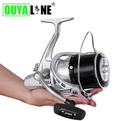 Carrete spinning agua salada 20kg arrastre fuerte eje sin fin