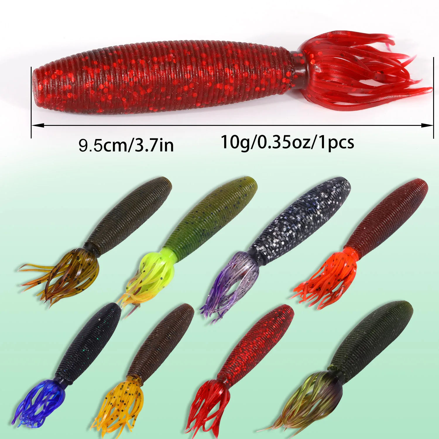 Sougayilang 5 uds cebo suave Jigging Wobblers silicona Artificial Swimbait 10g 95mm señuelo de Pesca suave lubina carpa aparejos de Pesca - imagen 5