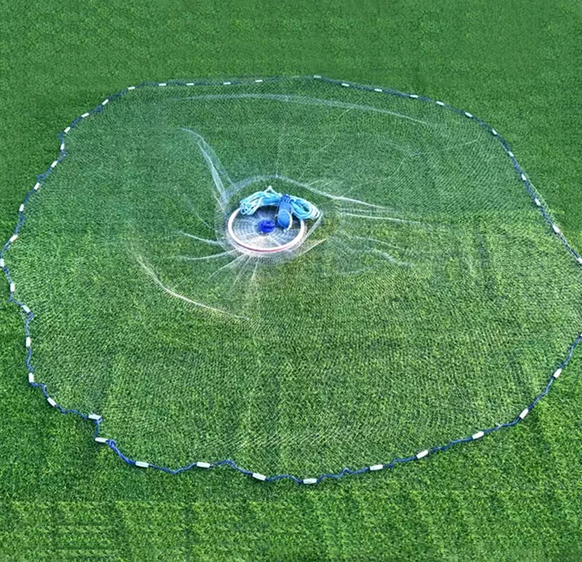 Red de pesca de nailon Lawaia, red de fundición de sedal transparente con colgante de acero, anillo de aluminio, equipo de pesca de carpa - imagen 3