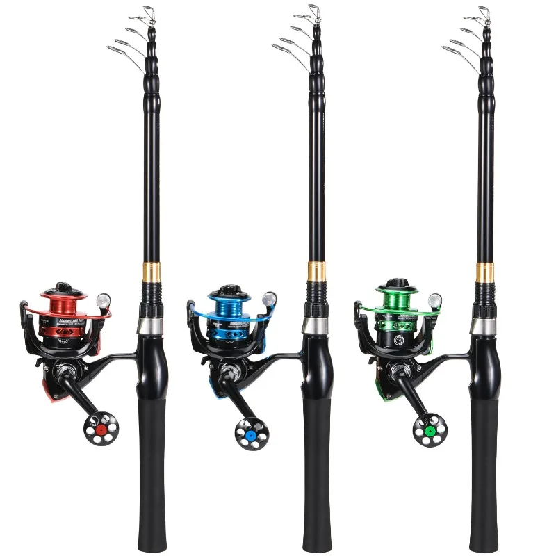 Sougayilang-Combo de Pesca giratoria, caña telescópica de fibra de carbono, tamaño 1,8: 1, relación de alta velocidad, 2,4-1000 m, 3000-5,2 - imagen 5