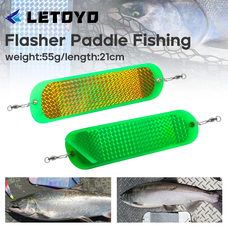 LETOYO 8in/21 cm Vissen Flasher Dubbelzijdig Stickers Trolling board Vissen tool Zeevissen Trolling flash board Zalm